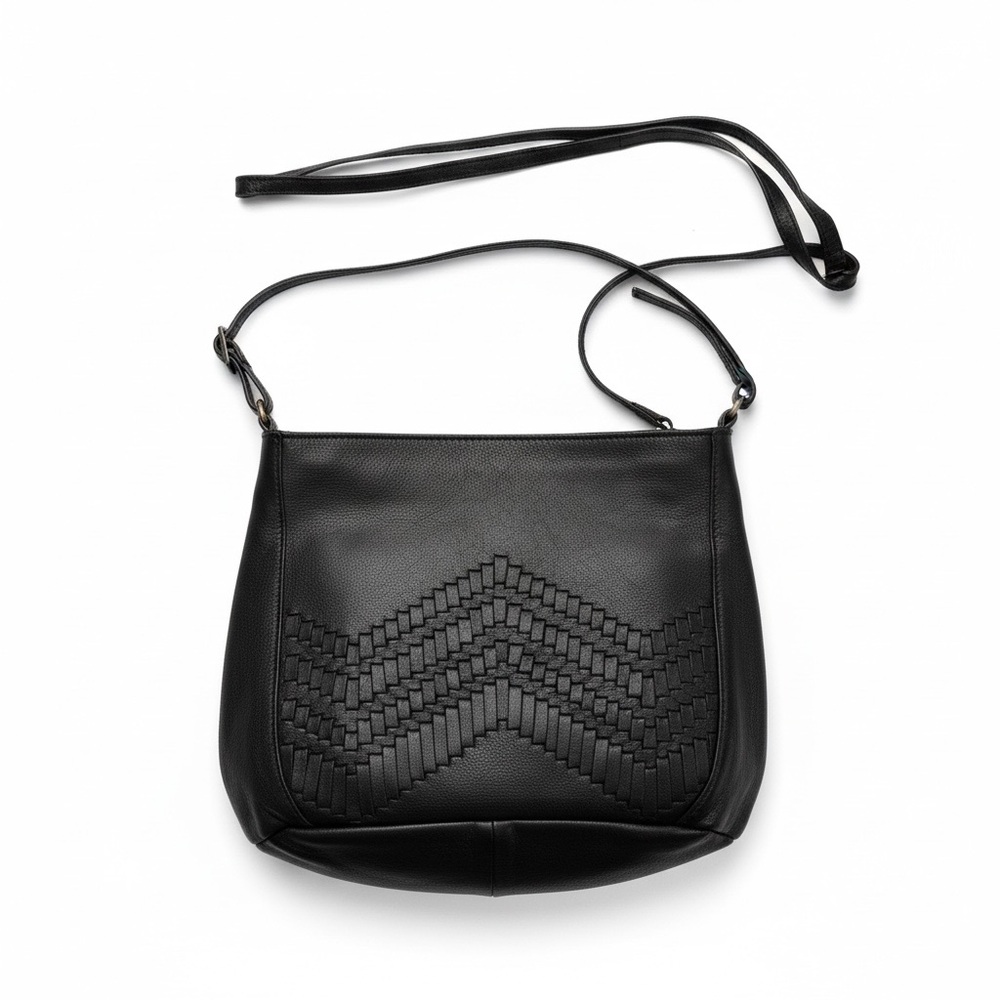 Day & Mood Anthropologie Peony Crossbody Woven Leather Bag